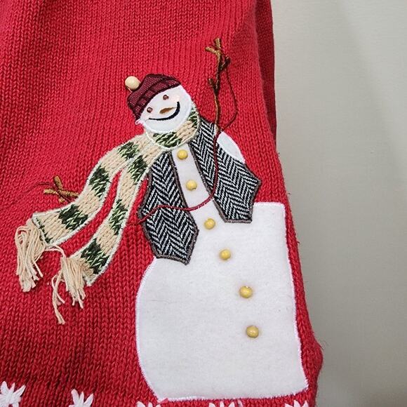 Tiara International snowman applique full zip sweater woman's size large - Picture 4 of 9